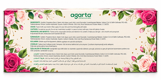 Agarta Luxury Natural Rose Garden Hand Soap with Glycerin – 3-Piece Set, Moisturizing & Gentle Cleansing, 150 g