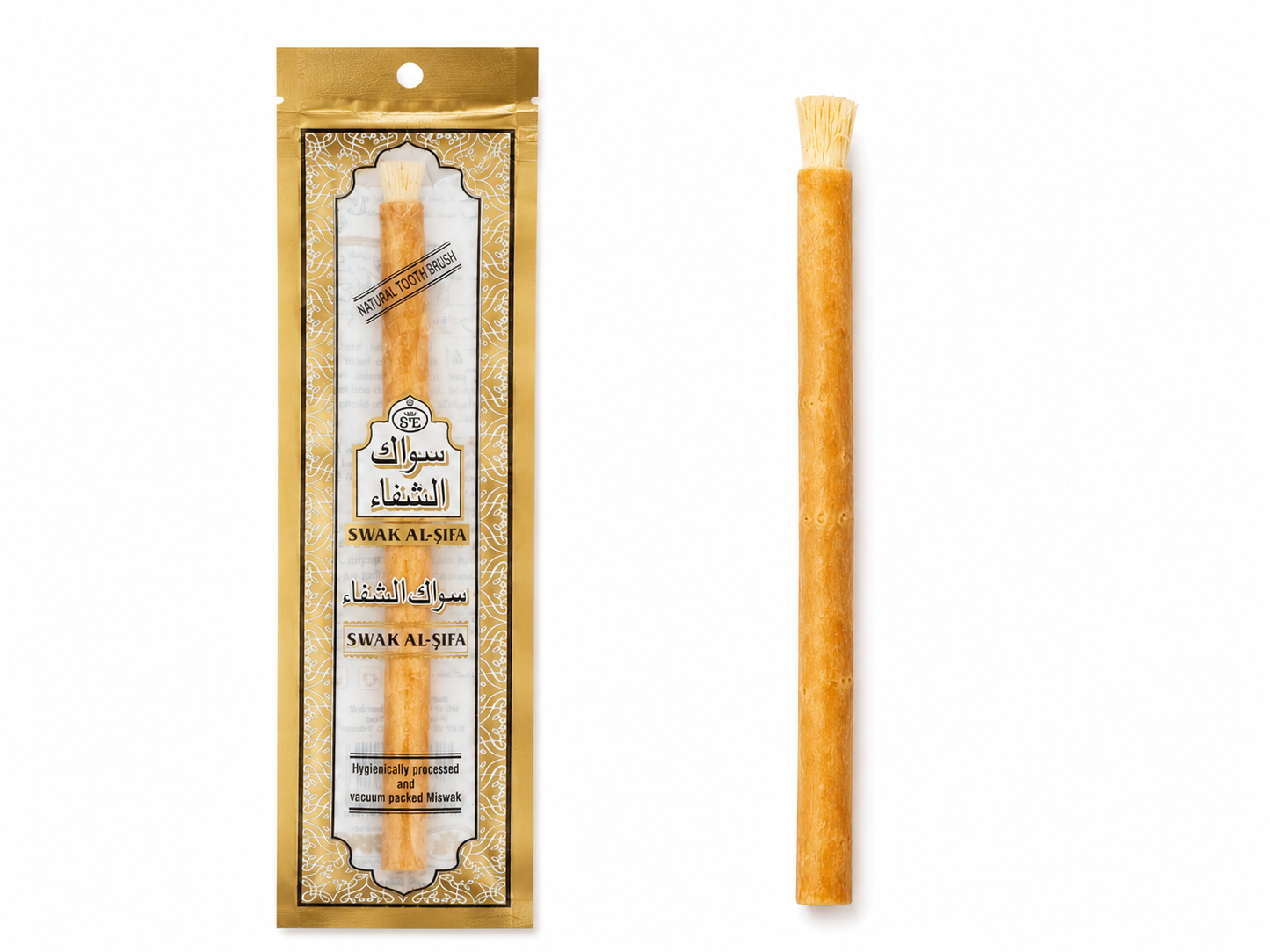 Swak Al-Sifa Natural Miswak Stick – Vacuum Packed Oral Care Sticks