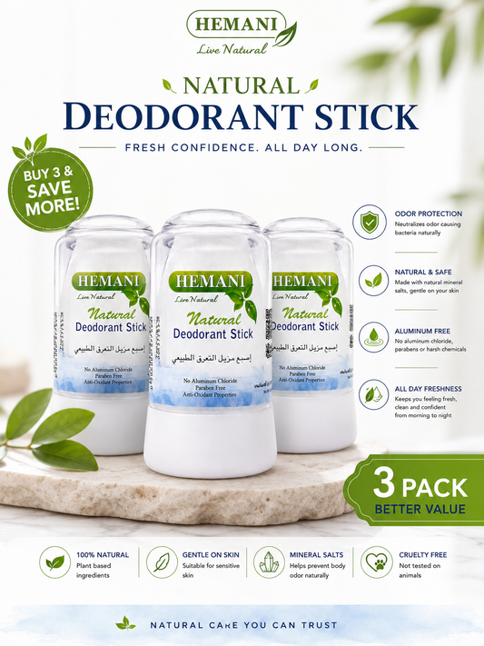 Hemani Natural Alum Crystal Deodorant Stick 70g – Natural Deodorant UAE