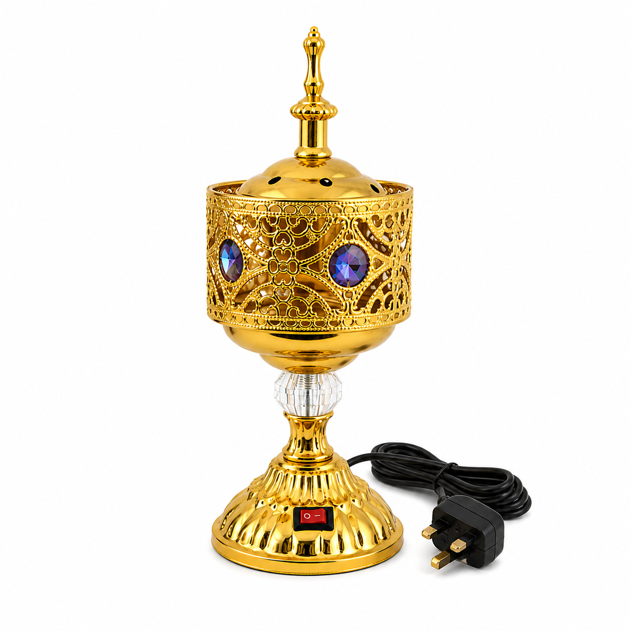 Electric Incense Burner Gold – Arabic Bukhoor Burner with Crystal Design