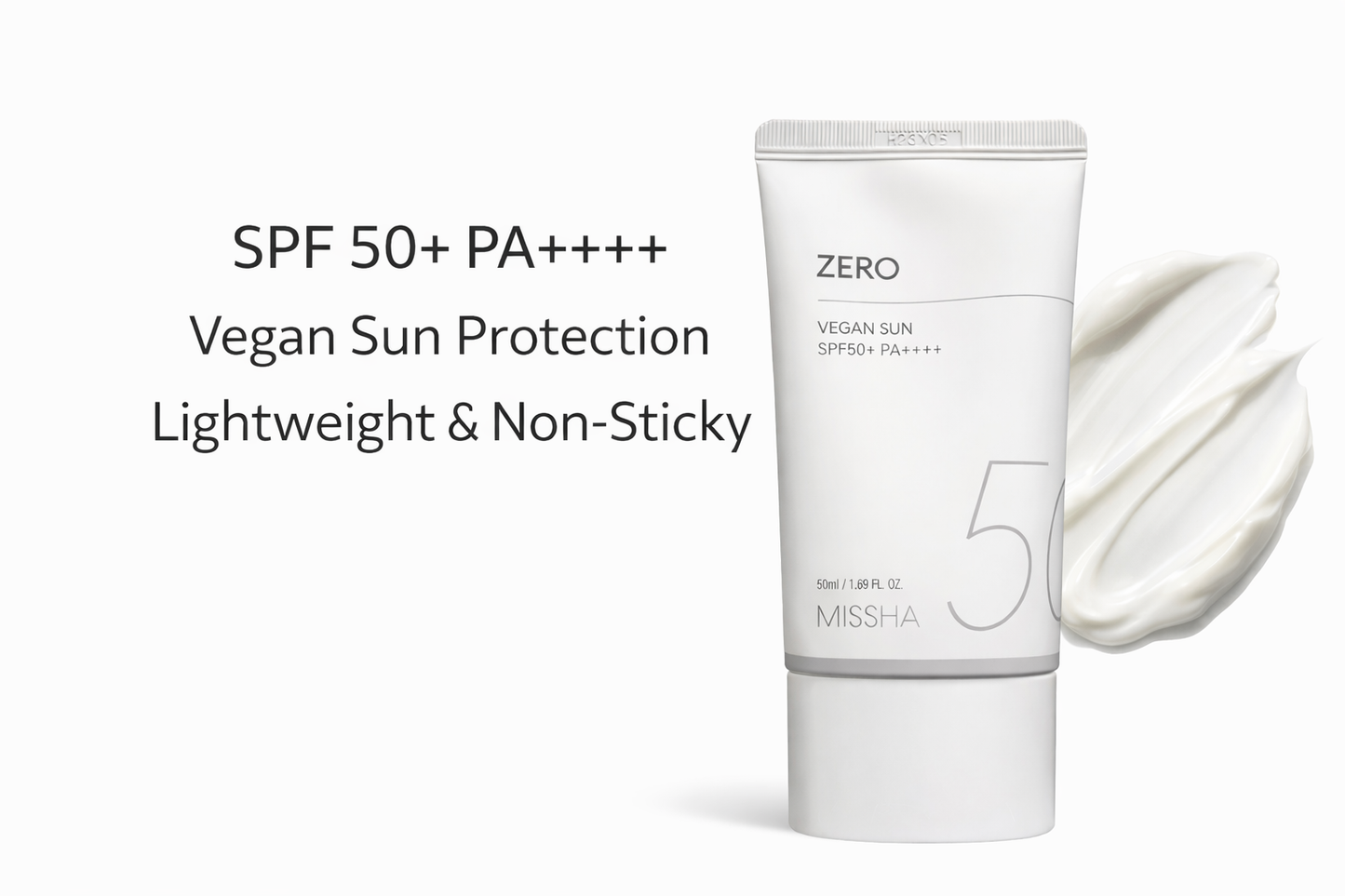 MISSHA All Around Safe Block ZERO Vegan Sun SPF50+ PA++++ – Lightweight Korean Sunscreen 50ml
