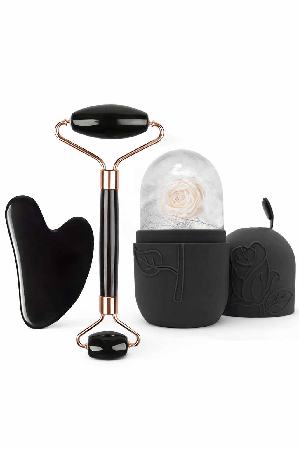 Facial Roller & Gua Sha Set – Natural Crystal Face Massage Tool
