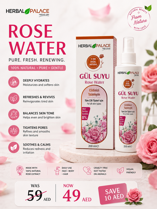 Herbal Palace Rose Water Facial Toner – Hydrating & Refreshing Mist