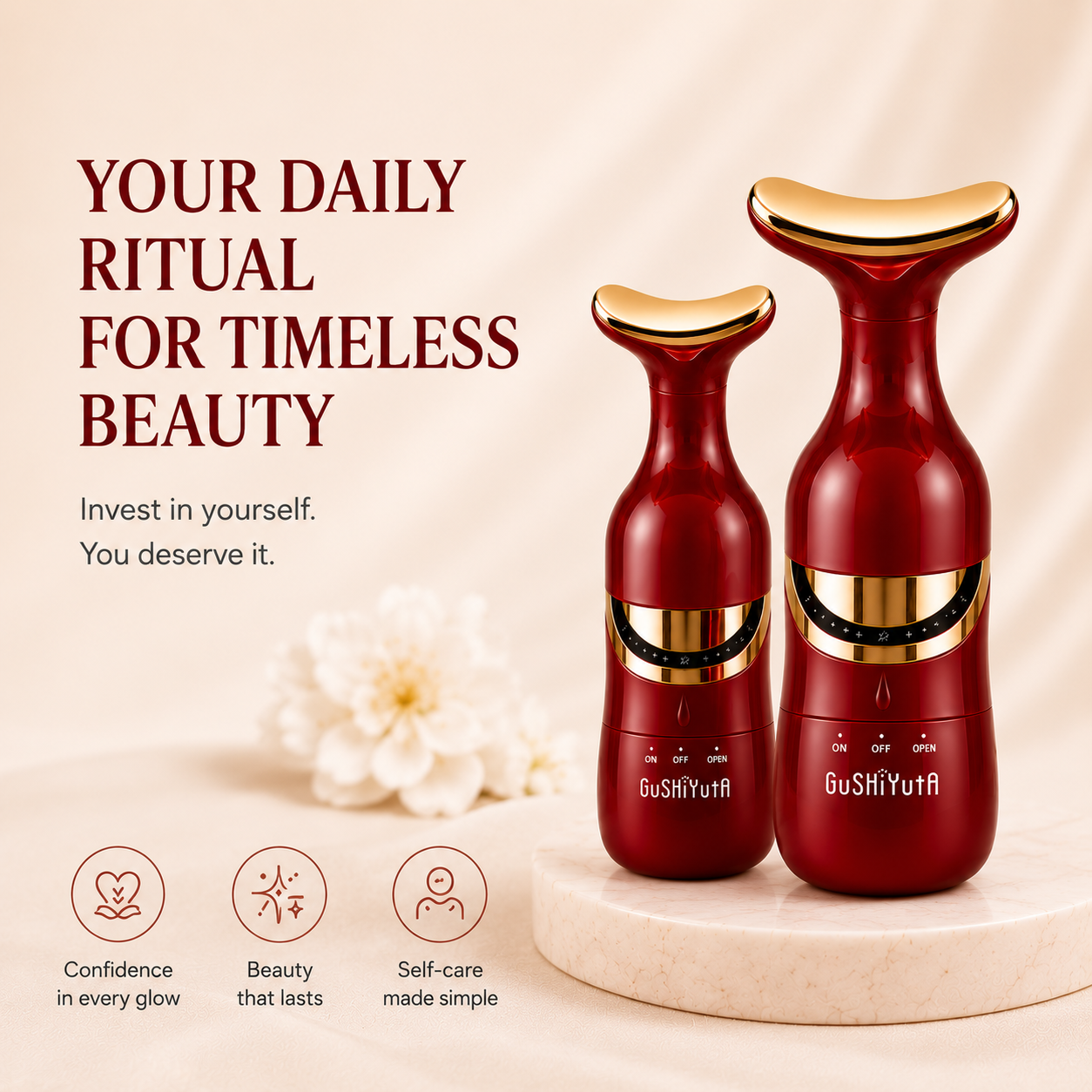 3-in-1 Electric Facial & Neck Massager – Anti-Aging Skin Lifting Device with Interchangeable Heads