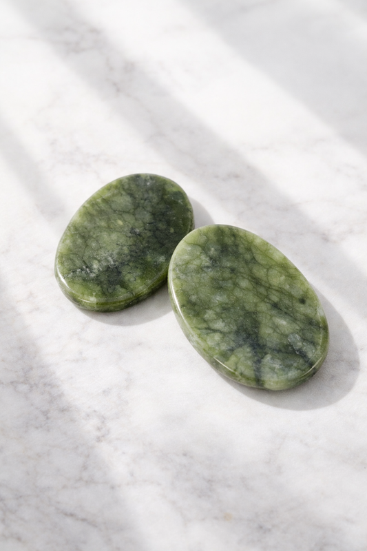 Natural Jade Eye Stones – Cooling Facial Massage for Puffy Eyes
