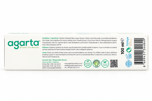 Agarta Natural Propolis Toothpaste – Whitening & Sensitive Teeth Protection, Fluoride-Free, SLS/SLES-Free, 100 ml