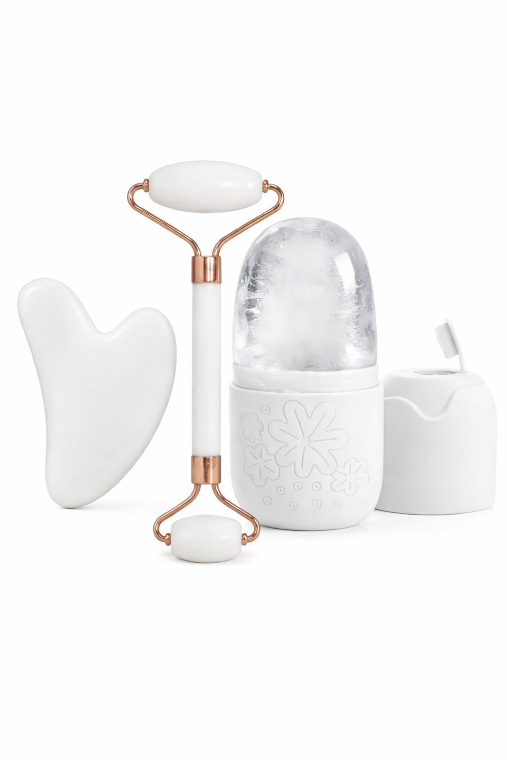 Facial Roller & Gua Sha Set – Natural Crystal Face Massage Tool