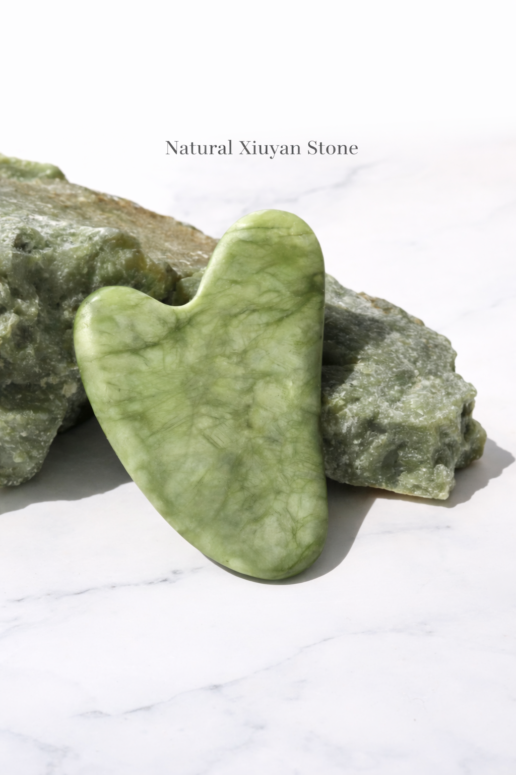 Xiuyan Jade Gua Sha Facial Massage Tool Natural Jade Face Sculpting Stone