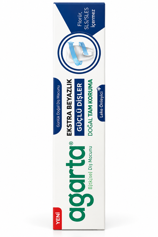 Agarta Natural Herbal Toothpaste – Extra Whitening, Strong Teeth & Stain Prevention, Fluoride-Free, SLS/SLES-Free, 75 ml