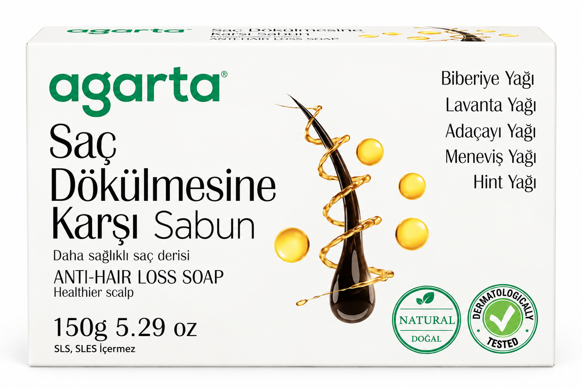 Agarta Anti-Hair Loss Soap with Herbal Oils – Natural Hair & Scalp Care Soap, SLS/SLES-Free, Vegan, 150 g
