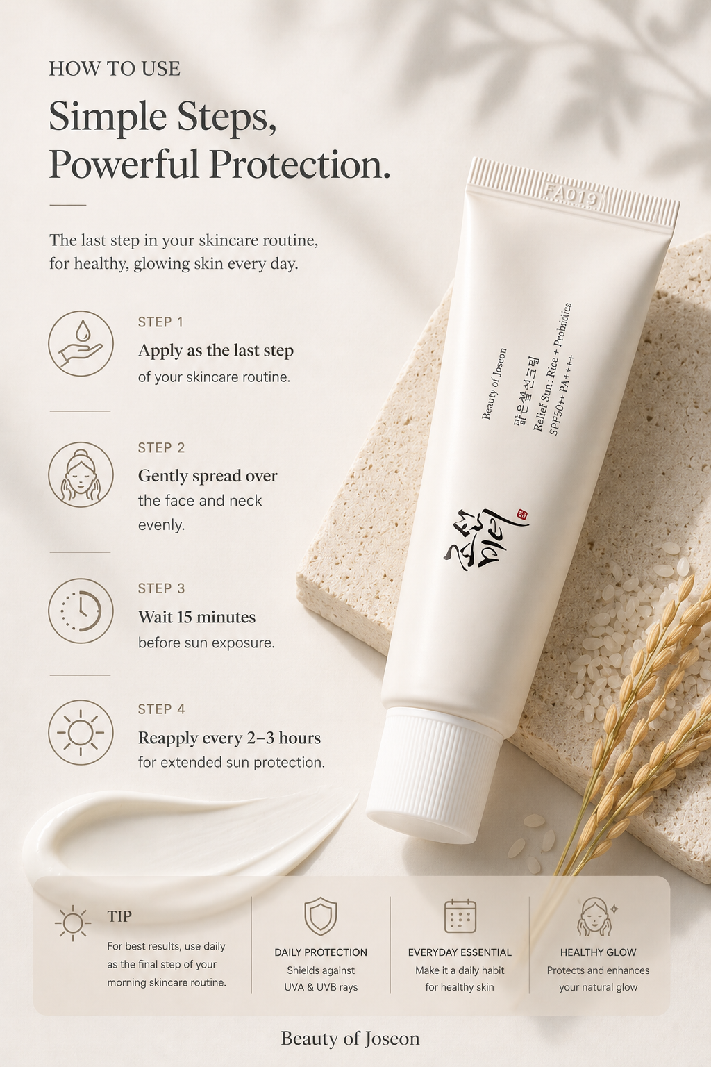 Beauty of Joseon Relief Sun Rice + Probiotics SPF50+ PA++++ 50ml