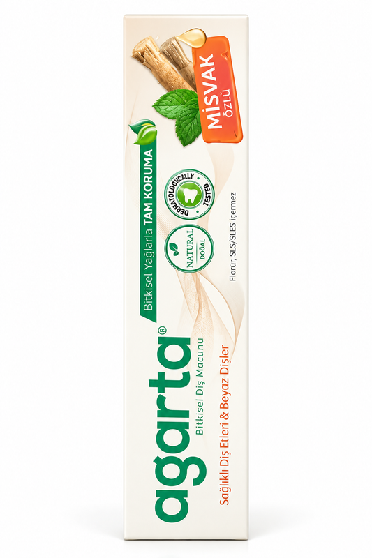 Agarta Miswak Extract Toothpaste – Natural Herbal Toothpaste for Healthy Gums & Whiter Teeth, Fluoride-Free, SLS/SLES-Free, 100 ml