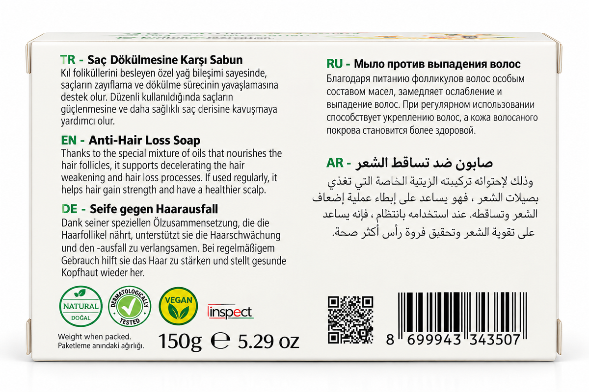 Agarta Anti-Hair Loss Soap with Herbal Oils – Natural Hair & Scalp Care Soap, SLS/SLES-Free, Vegan, 150 g