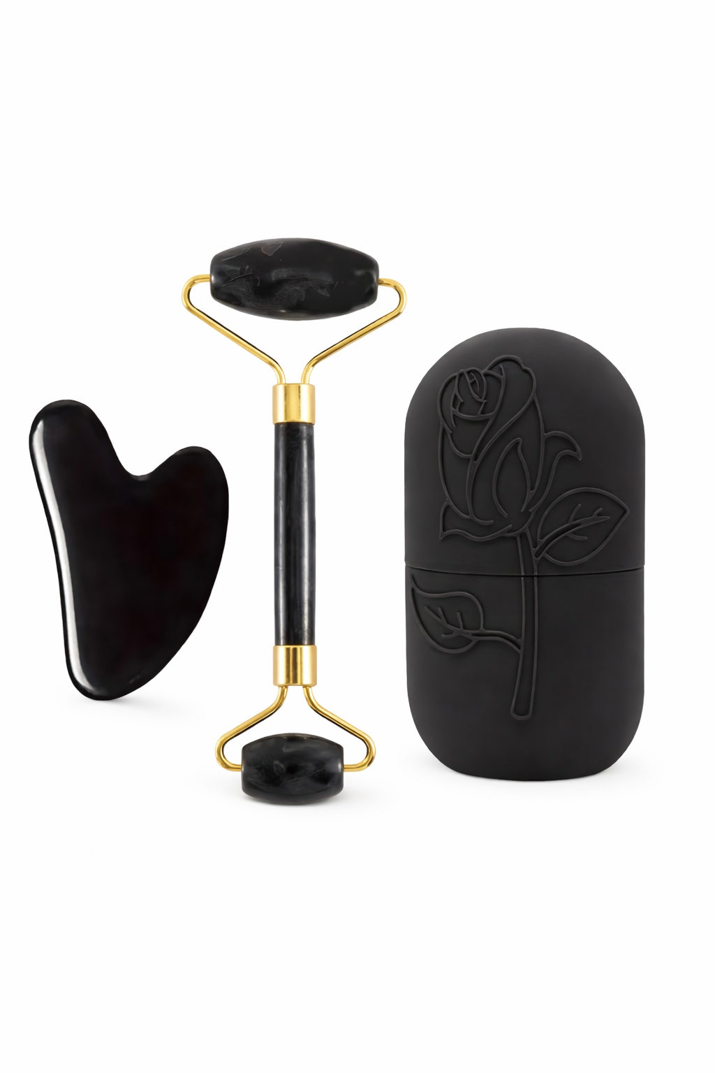 Facial Roller & Gua Sha Set – Natural Crystal Face Massage Tool