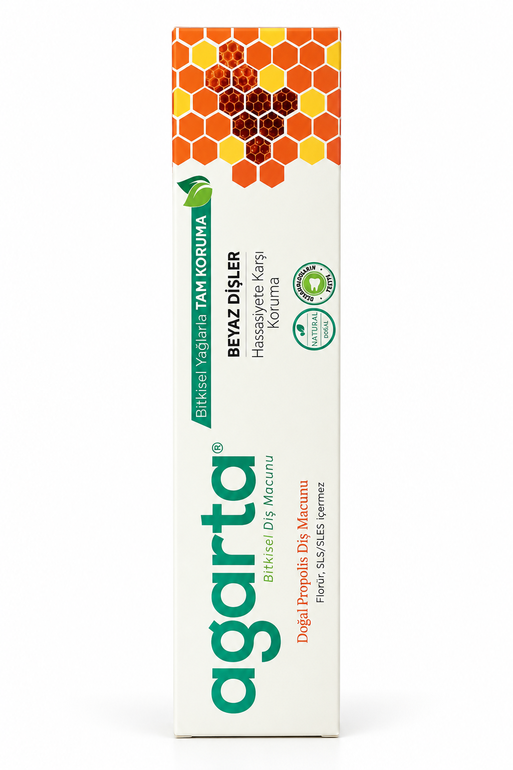 Agarta Natural Propolis Toothpaste – Whitening & Sensitive Teeth Protection, Fluoride-Free, SLS/SLES-Free, 100 ml
