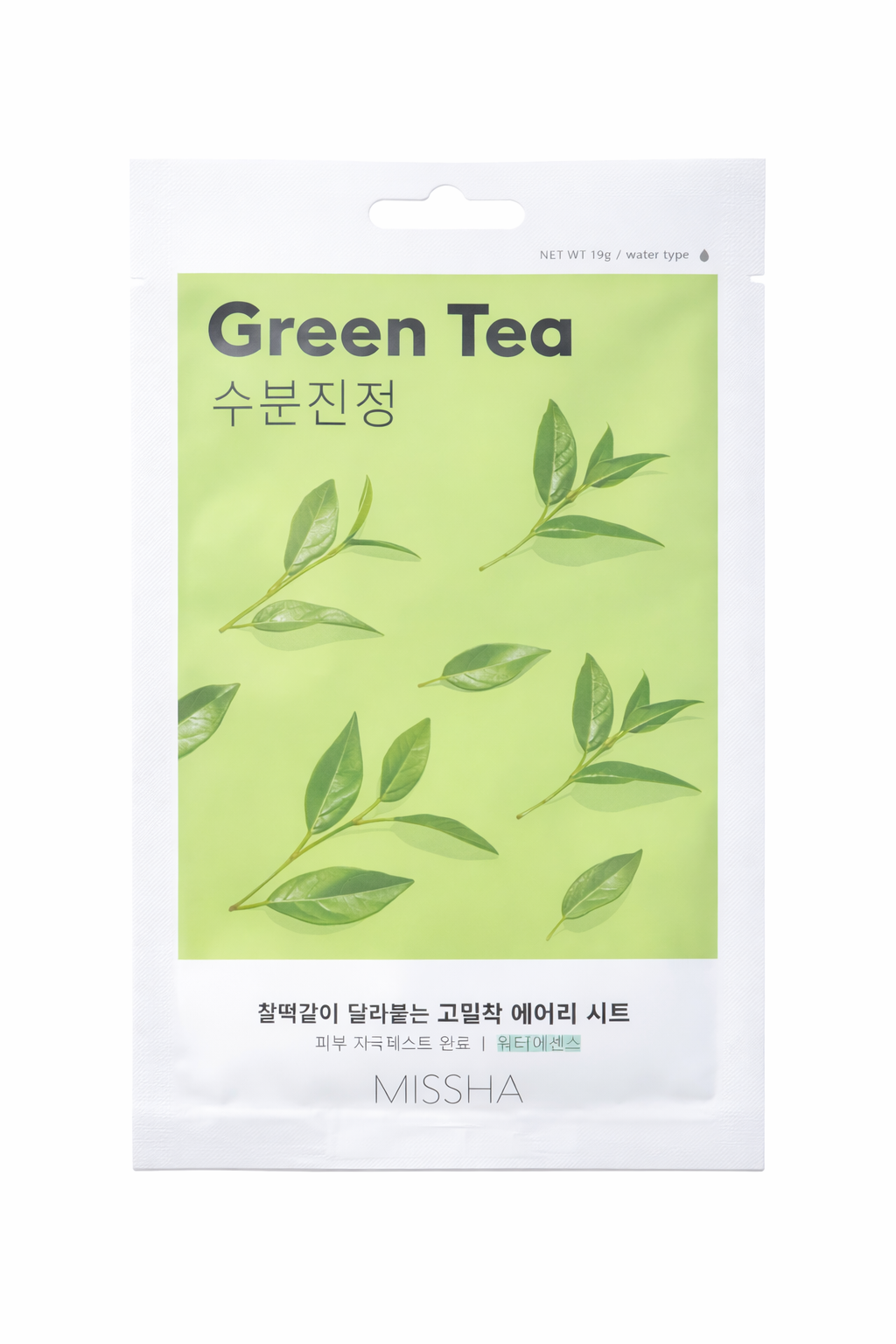 MISSHA Airy Fit Sheet Mask Green Tea – Soothing & Hydrating Korean Face Mask