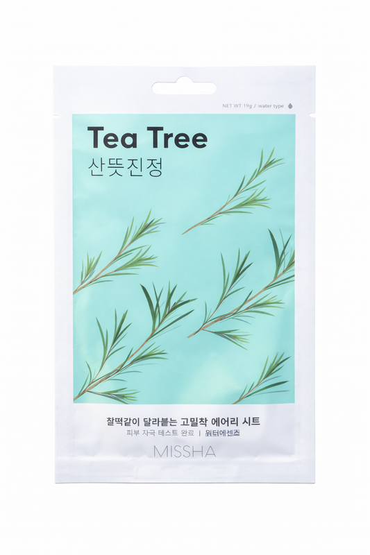 MISSHA Airy Fit Sheet Mask Tea Tree – Soothing & Acne Care Korean Face Mask