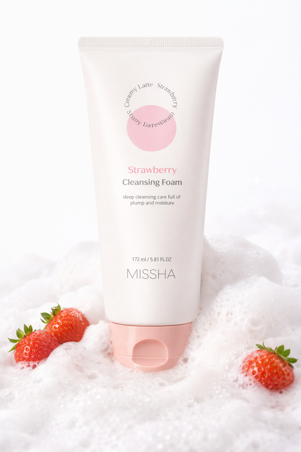 MISSHA Creamy Latte Cleansing Foam Strawberry – Deep Cleansing & Moisturizing Face Wash