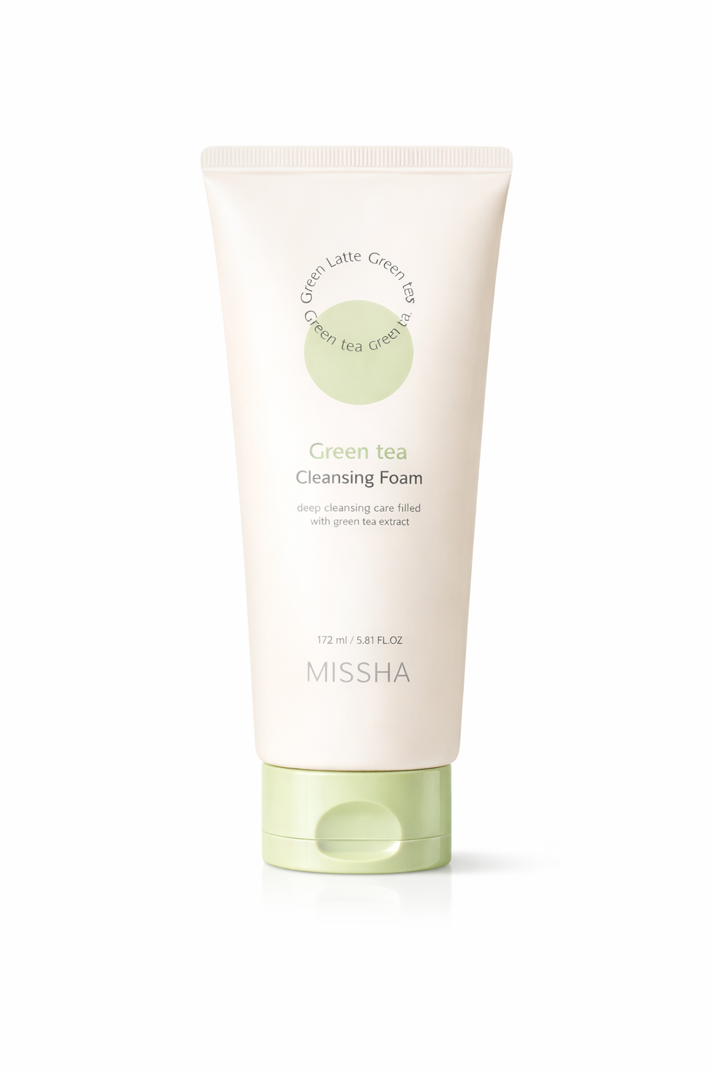 MISSHA Creamy Latte Cleansing Foam Green Tea – Deep Cleansing & Refreshing Face Wash 172ml