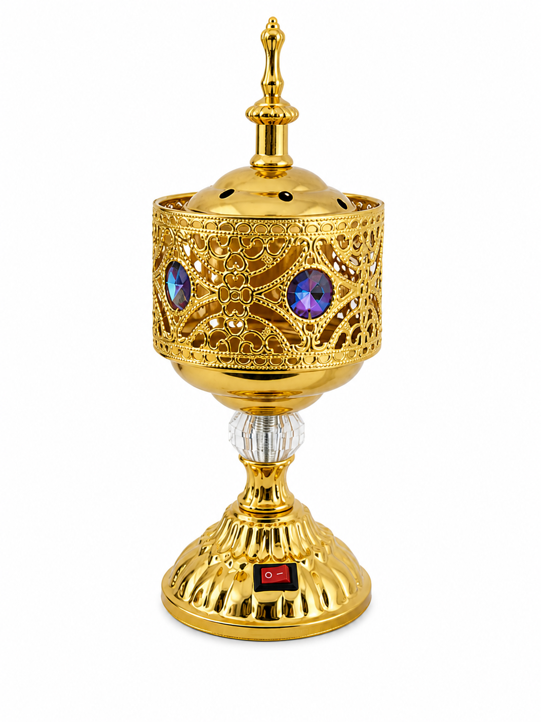 Electric Incense Burner Gold – Arabic Bukhoor Burner with Crystal Design