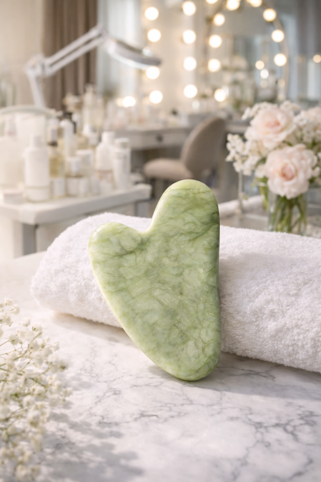 Xiuyan Jade Gua Sha Facial Tool – Natural Face Sculpting Massage Stone