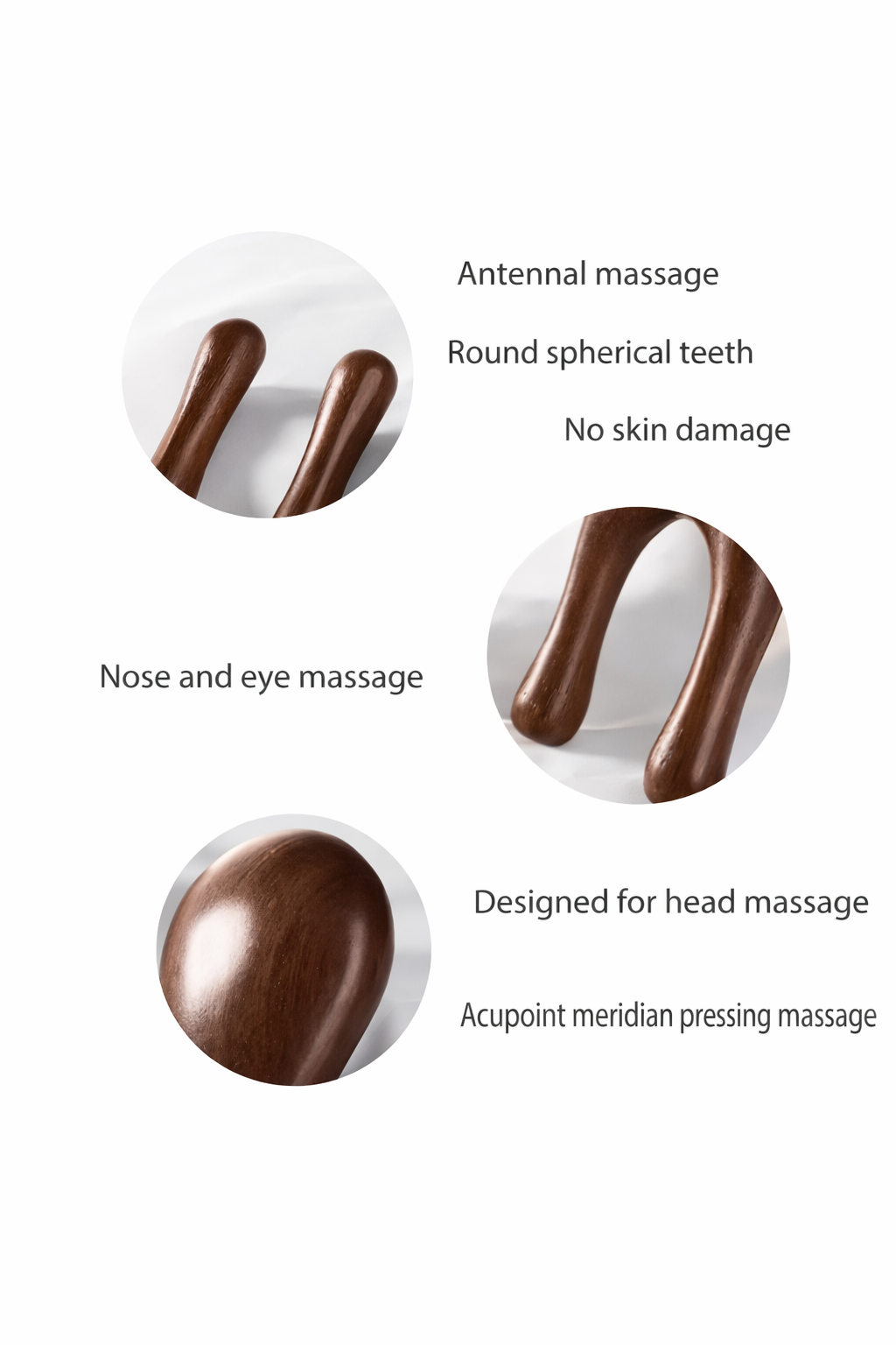 Acupressure Facial Massager Tool – Eye, Nose & Head Relaxation Beauty Tool (Wood-Grain Design)